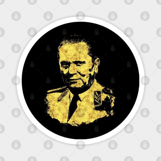 Josip Broz TITO the President of Yugoslavia SFRJ Abstract Gold Style Portrait Magnet by Naumovski